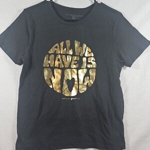 Spiritual Gangster 'All We Have Is Now' Tee In Black/Gold